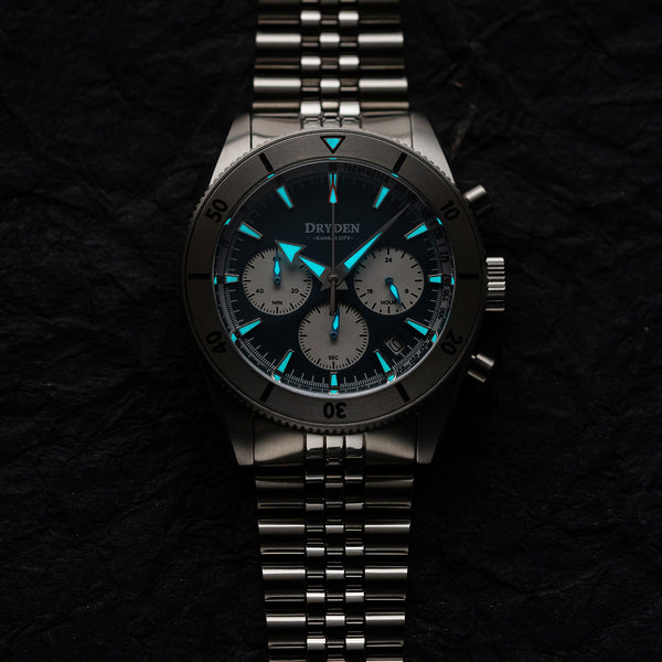 Dryden Chrono Diver Gen 2 42mm Chronograph - Steel Blue