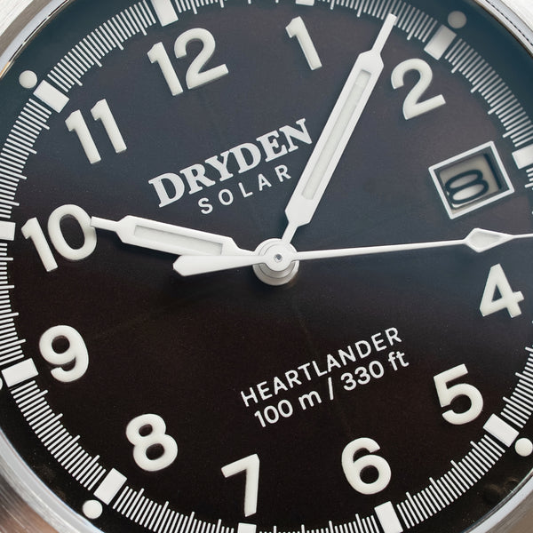 Dryden Heartlander Solar 38mm Field Watch - Classic Black