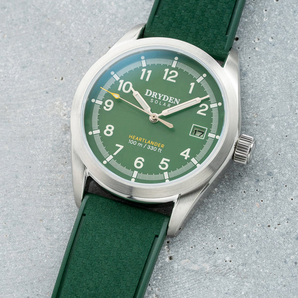 Dryden Heartlander Solar 38mm Field Watch - Forest Green