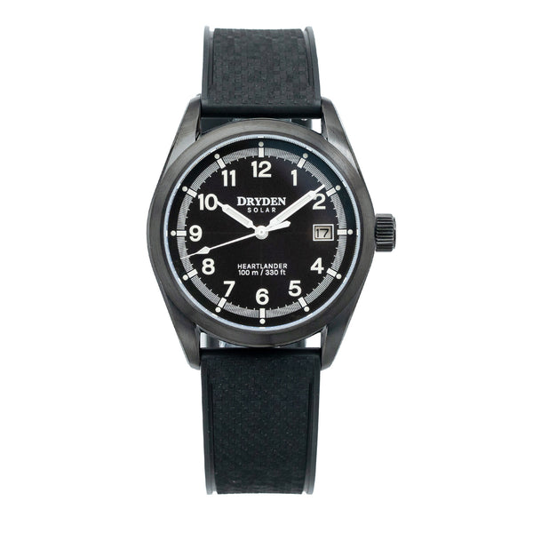 Dryden Heartlander Solar 38mm Field Watch - Nightfall Black