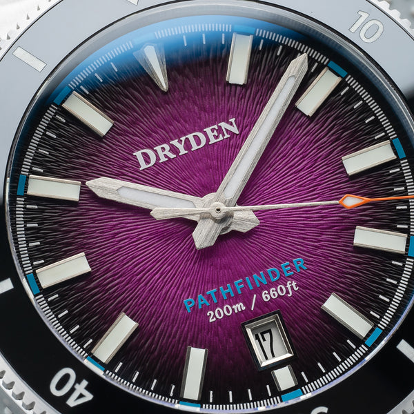 Dryden Pathfinder 41mm Automatic Dive Watch - Magenta Fume