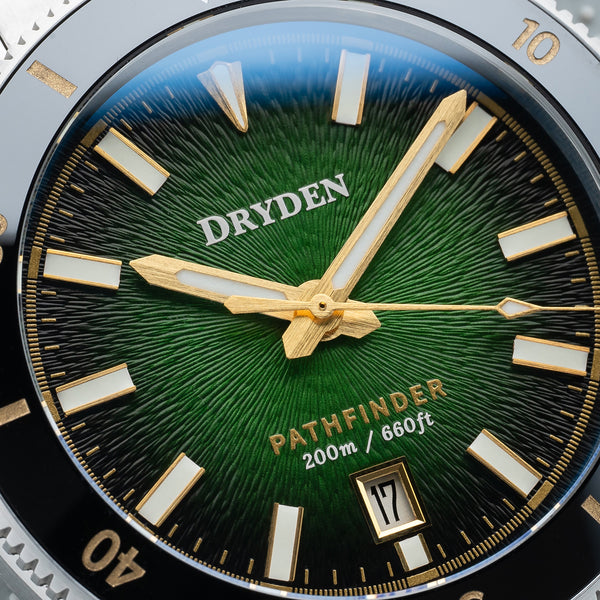 Dryden Pathfinder 41mm Automatic Dive Watch - Green & Gold
