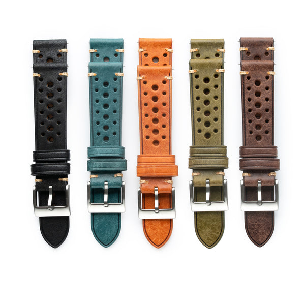 Dryden Velocity Rally Leather Watch Band – Italian Pueblo Veg-Tan Racing Strap