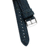 18mm 20mm 22mm Quick Release Wool / Leather Backed Watch Strap - Blue
