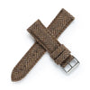 18mm 20mm 22mm Quick Release Wool / Leather Backed Watch Strap - Light Brown