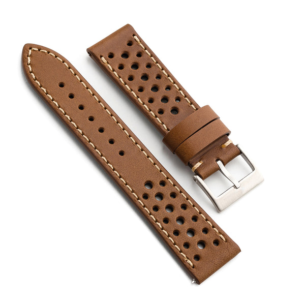 20mm 22mm Quick Release Italian Buttero Leather Rally Racing Watch Strap