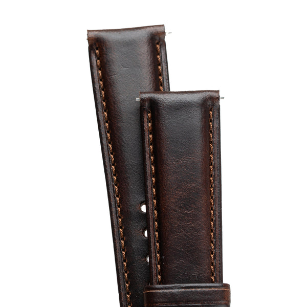 Dryden 'Journeyman' Padded Italian Leather Watch Band - Dark Walnut