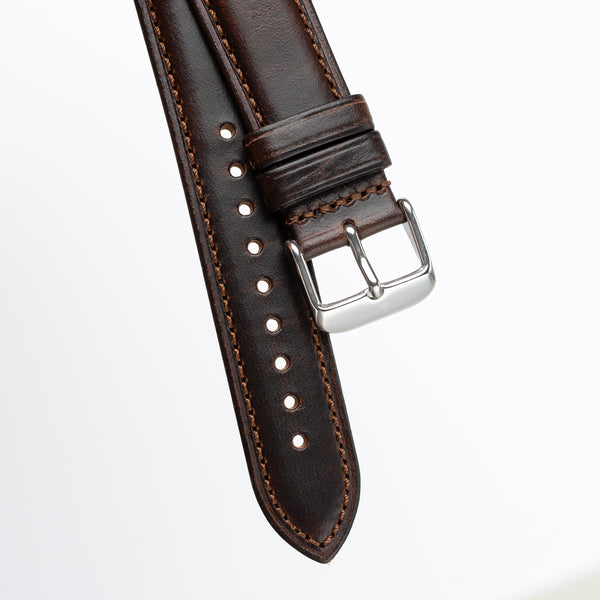 Dryden 'Journeyman' Padded Italian Leather Watch Band - Dark Walnut