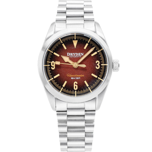 Dryden Heartlander 38mm Automatic Field Watch - Autumn Rust
