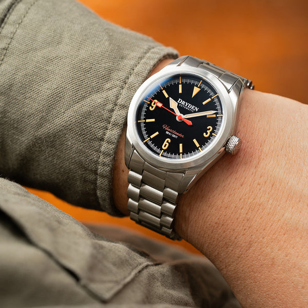 Dryden Heartlander 38mm Automatic Field Watch - Black Vintage