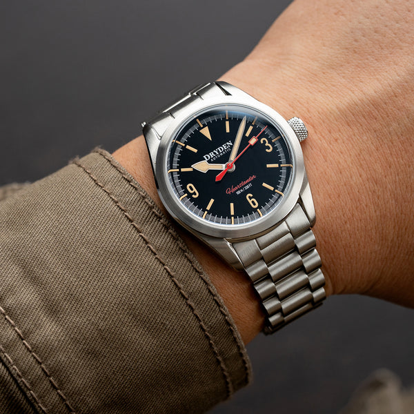 Dryden Heartlander 38mm Automatic Field Watch - Black Vintage