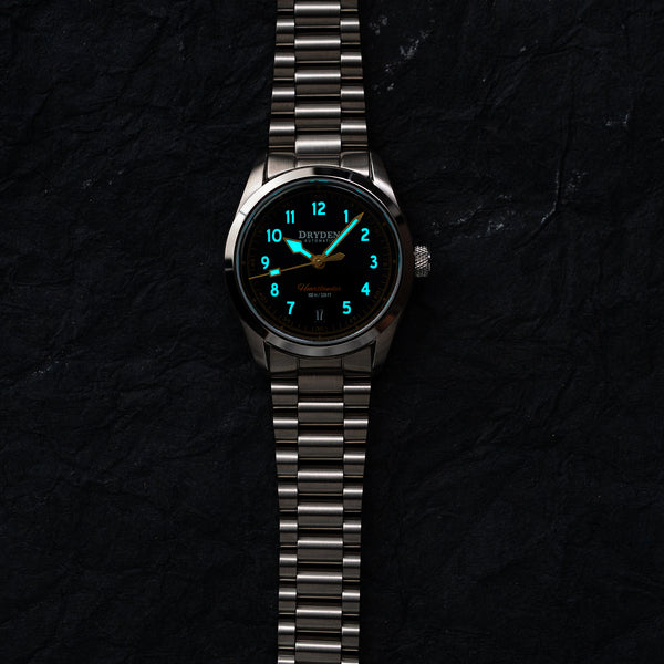 Dryden Heartlander 38mm Automatic Field Watch - Black & Gold