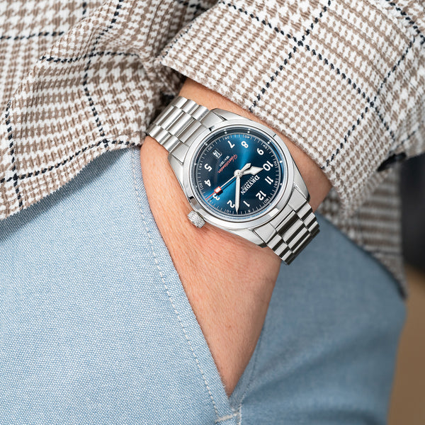 Dryden Heartlander 38mm Automatic Field Watch - Blue & Crimson