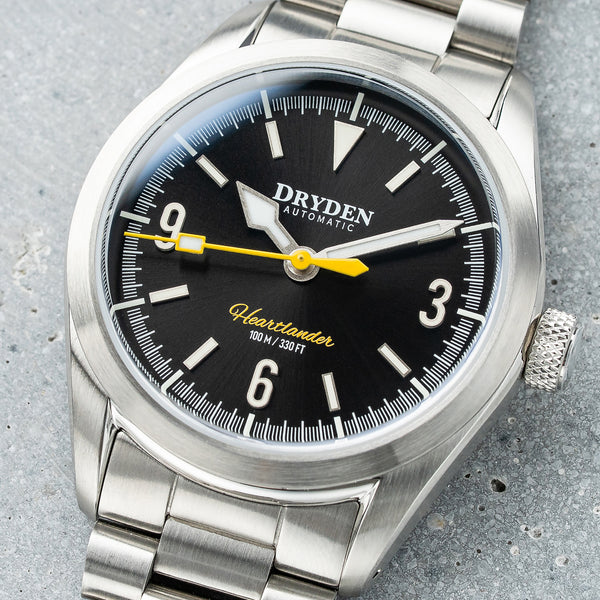 Dryden Heartlander 38mm Automatic Field Watch - Goldfinch