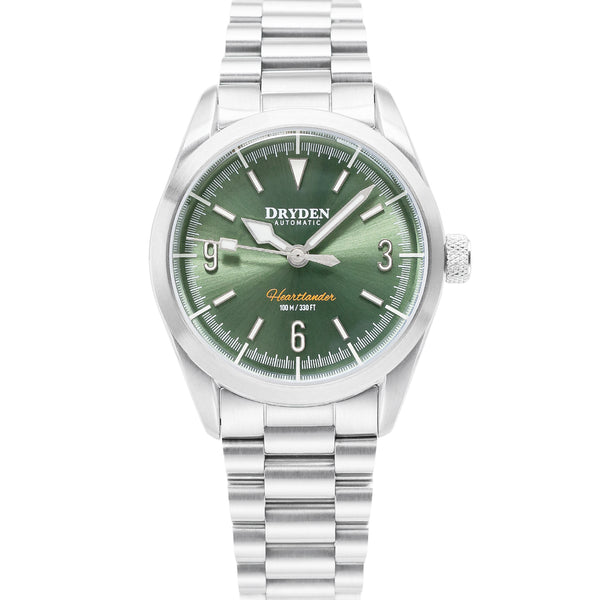 Dryden Heartlander 38mm Automatic Field Watch - Prairie Green