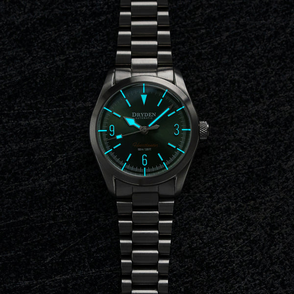 Dryden Heartlander 38mm Automatic Field Watch - Prairie Green