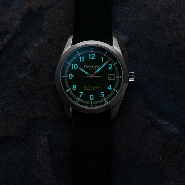 Dryden Heartlander Solar 38mm Field Watch - Forest Green