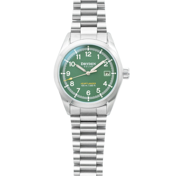 Dryden Heartlander Solar 38mm Field Watch - Forest Green