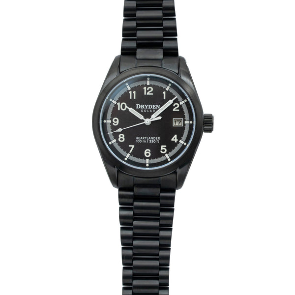 Dryden Heartlander Solar 38mm Field Watch - Nightfall Black