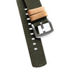 18mm 20mm 22mm Quick Release Green Nylon & Brown Leather Field Watch Band