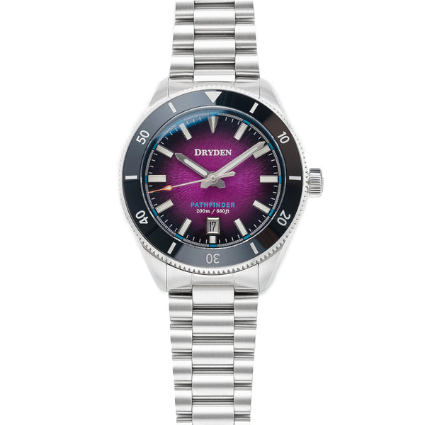 Dryden Pathfinder 41mm Automatic Dive Watch - Magenta Fume