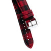 18mm 20mm 22mm Quick Release Wool Flannel Pattern / Leather Backed Watch Strap - Small Plaid