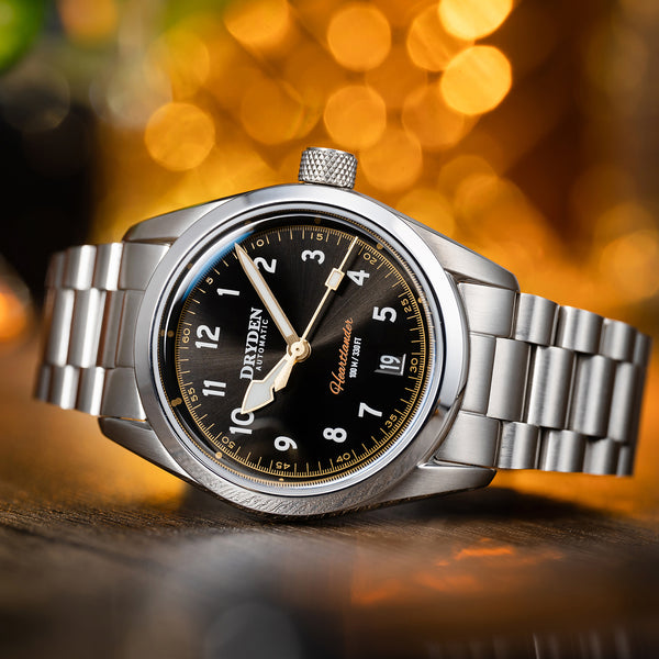 Dryden Heartlander 38mm Automatic Field Watch - Black & Gold