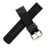 18mm 20mm 22mm Quick Release Black Nylon & Leather Field Watch Band