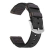 18mm 20mm 22mm Quick Release Black Nylon & Leather Field Watch Band