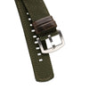 18mm 20mm 22mm Quick Release Green Nylon & Brown Leather Field Watch Band