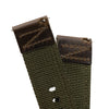 18mm 20mm 22mm Quick Release Green Nylon & Brown Leather Field Watch Band
