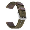 18mm 20mm 22mm Quick Release Green Nylon & Brown Leather Field Watch Band