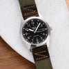 18mm 20mm 22mm Quick Release Green Nylon & Brown Leather Field Watch Band