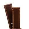 20mm 22mm Quick Release Handmade Leather Watch Strap - Dark Brown Full Stitch