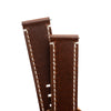 20mm 22mm Quick Release Handmade Leather Watch Strap - Dark Brown White Stitching