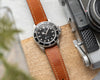 20mm 22mm Quick Release Handmade Leather Watch Strap - Orange Full Stitch