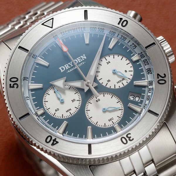 Dryden Chrono Diver Gen 2 42mm Chronograph - Steel Blue