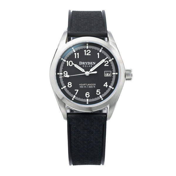 Dryden Heartlander Solar 38mm Field Watch - Classic Black