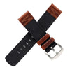 18mm 20mm 22mm Quick Release Black Nylon & Leather Field Watch Band