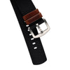 18mm 20mm 22mm Quick Release Black Nylon & Leather Field Watch Band