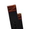 18mm 20mm 22mm Quick Release Black Nylon & Leather Field Watch Band