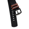 18mm 20mm 22mm Quick Release Black Nylon & Leather Field Watch Band