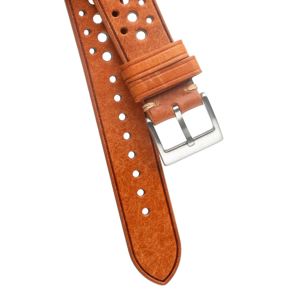 Dryden Velocity Rally Leather Watch Band – Italian Pueblo Veg-Tan Racing Strap