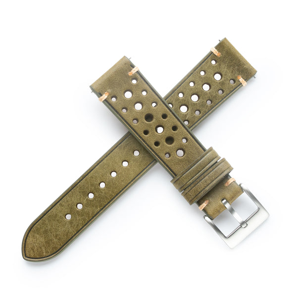 Dryden Velocity Rally Leather Watch Band – Italian Pueblo Veg-Tan Racing Strap