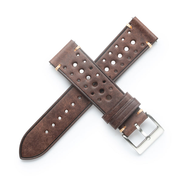 Dryden Velocity Rally Leather Watch Band – Italian Pueblo Veg-Tan Racing Strap