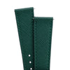 18mm 20mm 22mm Quick Release Tapered Saffiano Leather Watch Strap - Forest Green