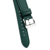 18mm 20mm 22mm Quick Release Tapered Saffiano Leather Watch Strap - Forest Green