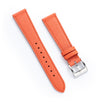 18mm 20mm 22mm Quick Release Tapered Saffiano Leather Watch Strap - Orange