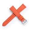 18mm 20mm 22mm Quick Release Tapered Saffiano Leather Watch Strap - Orange