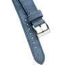 18mm 20mm 22mm Quick Release Tapered Suede Leather Watch Strap - Steel Blue